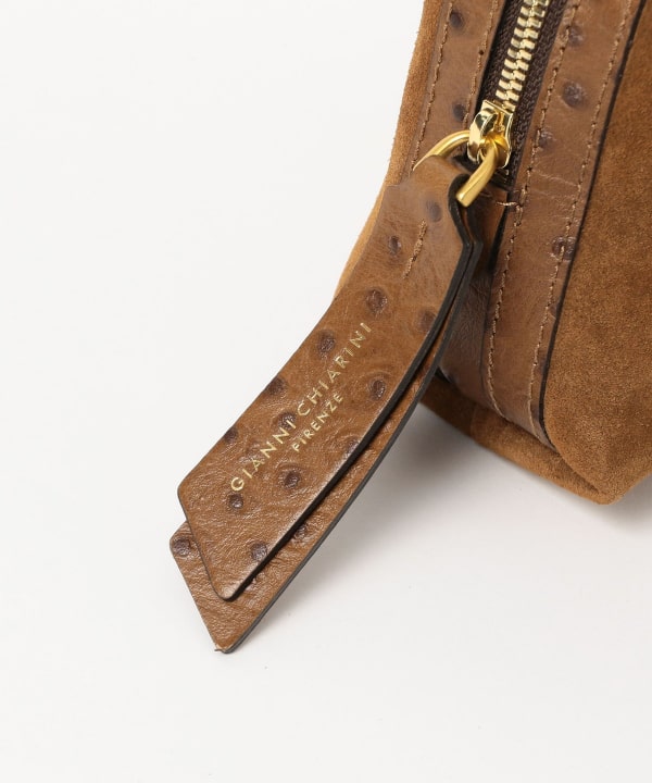 GIANNI CHIARINI / スエード ALIFA レザー ショルダーバッグ S