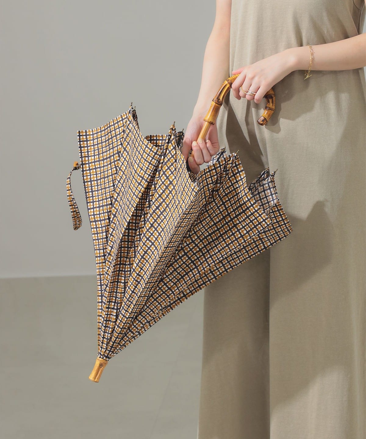 Bon Bon Store ボンボンストア / ニューベーシック タッターソールチェック 長傘 ファッション雑貨 WOMEN CAMEL×BLACK ONE SIZE Bon Bon Store ボンボンストア / ニューベーシック タッターソールチェック 長傘 ファッション雑貨 WOMEN CAMEL×BLACK ONE SIZE