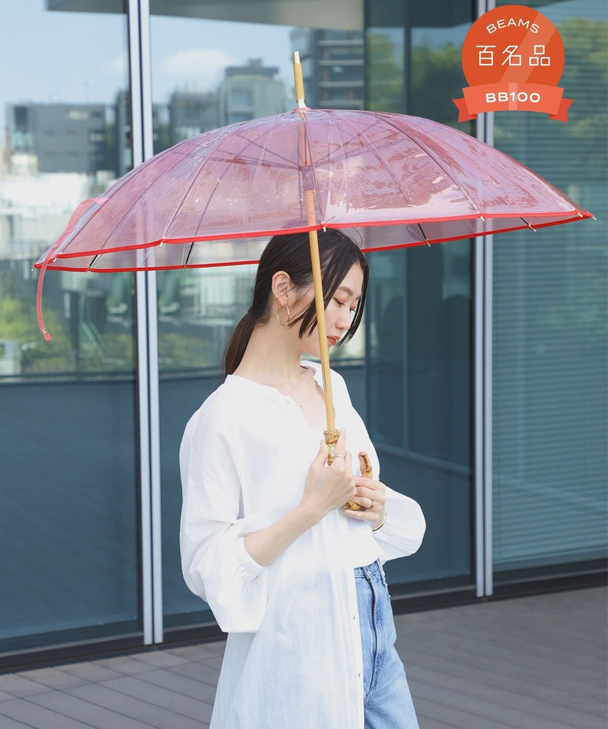 Traditional Weatherwear トラディショナル ウェザーウェア / バンブー ビニール傘 ファッション雑貨 WOMEN RED ONE SIZE Traditional Weatherwear トラディショナル ウェザーウェア / バンブー ビニール傘 ファッション雑貨 WOMEN RED ONE SIZE