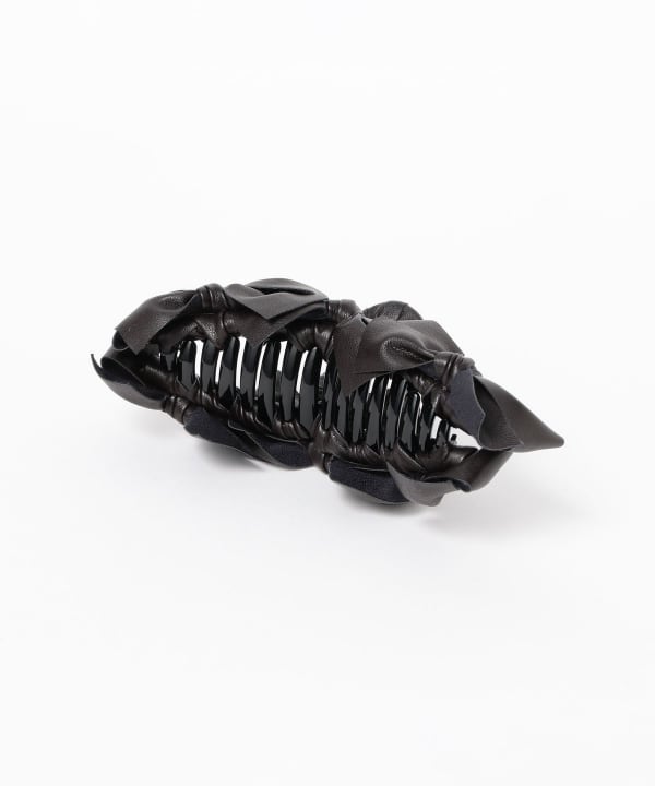 TRESSE / レザー リボン ヘアクリップ