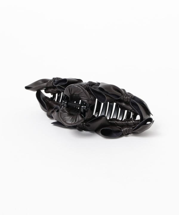 TRESSE / レザー リボン ヘアクリップ