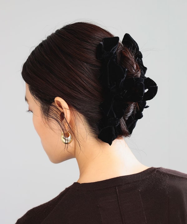 TRESSE / ベルベット リボン ヘアクリップ