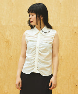 Ernie Palo / ギャザー ノースリーブ シャツ