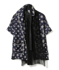 sacai / komonプリント プリーツブラウス