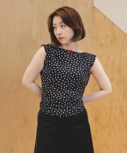 CARO EDITIONS / ドット ノースリーブ カットソー