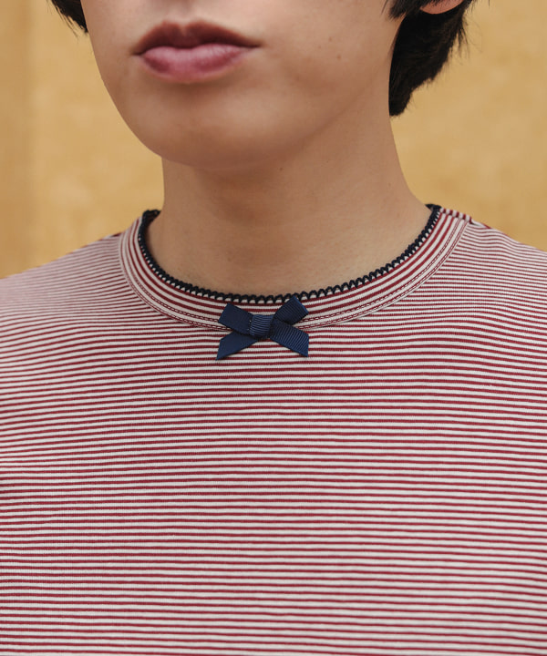CARO EDITIONS / ボーダー リボン Tシャツ