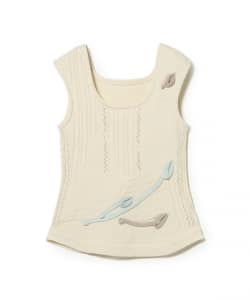 Mame Kurogouchi / フラワー モチーフ ノースリーブ ニット