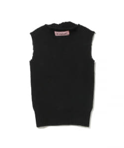 ＜WOMEN＞RAF SIMONS / カットオフエッジ ニットジレ
