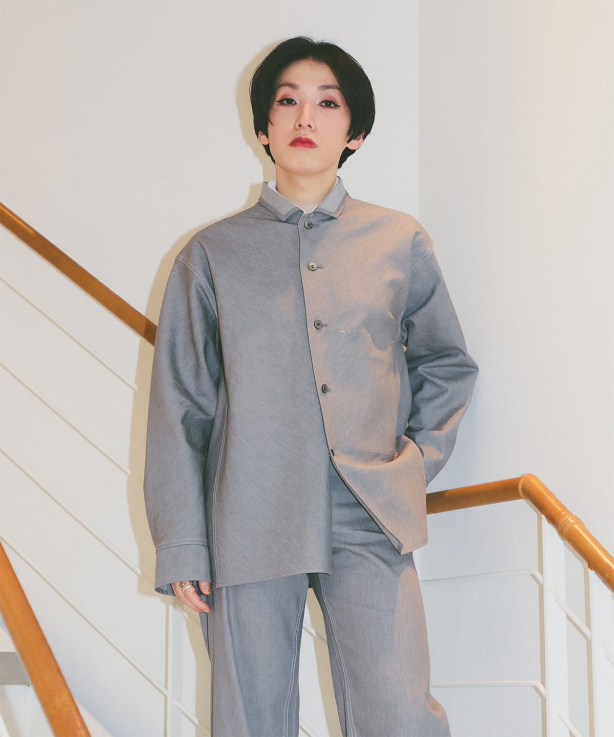 seya. セヤ / 6オンス デニムシャツ シャツ・ブラウス WOMEN STONE 2 seya. セヤ / 6オンス デニムシャツ シャツ・ブラウス WOMEN STONE 2