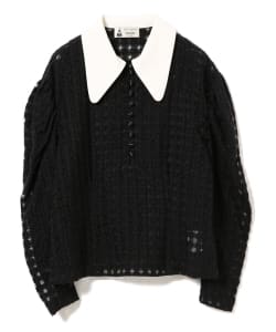 leur logette / チェック ボリュームブラウス