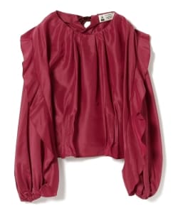 leur logette / ラッフル バックリボンブラウス