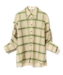 AKIRANAKA / チェック ドロストスリーブ シャツ