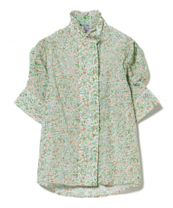 Thierry Colson / フローラル ラッフルスタンドカラー ブラウス