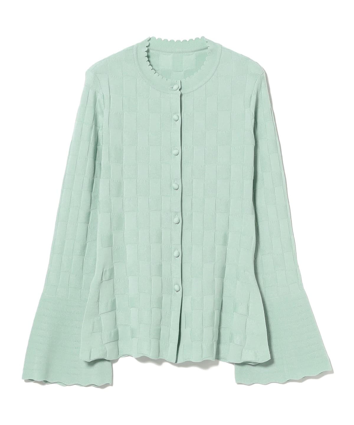 Mame Kurogouchi マメ クロゴウチ / グリッド リンクスジャカード カーディガン トップス WOMEN LIGHT GREEN 1 Mame Kurogouchi マメ クロゴウチ / グリッド リンクスジャカード カーディガン トップス WOMEN LIGHT GREEN 1