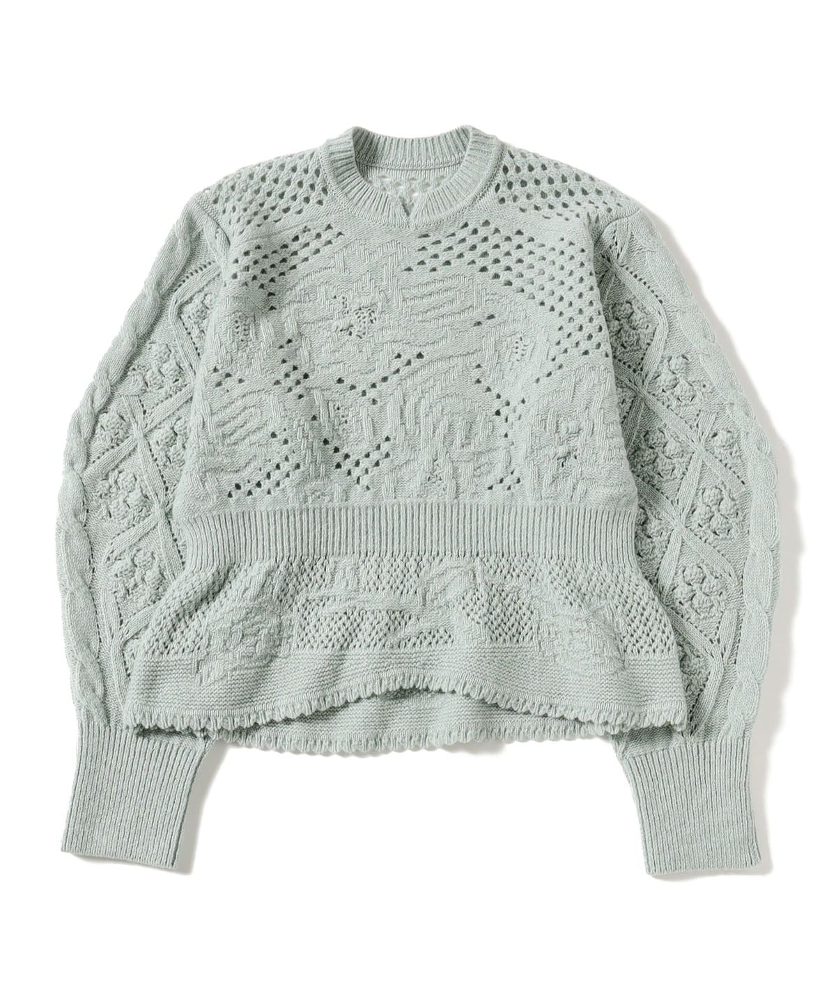 Mame Kurogouchi マメ クロゴウチ / クロシェ ニット トップス WOMEN LIGHT BLUE 1 Mame Kurogouchi マメ クロゴウチ / クロシェ ニット トップス WOMEN LIGHT BLUE 1