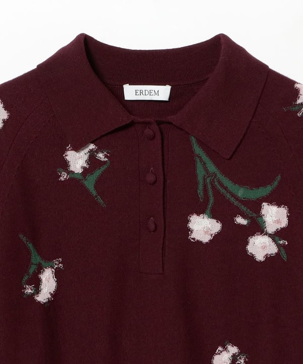 ERDEM / フローラル ポロ ニット