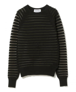 PARTOW / ストライプシアー クルーネックニット