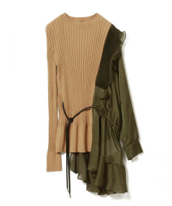 ▲＜WOMEN＞sacai / ニット サテン プルオーバー