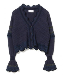 Mame Kurogouchi / ジャカード トリム ニットカーディガン