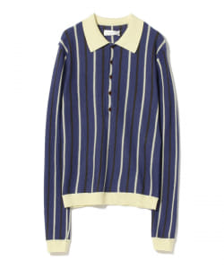 ＜WOMEN＞WALES BONNER / ストライプ ニットポロ