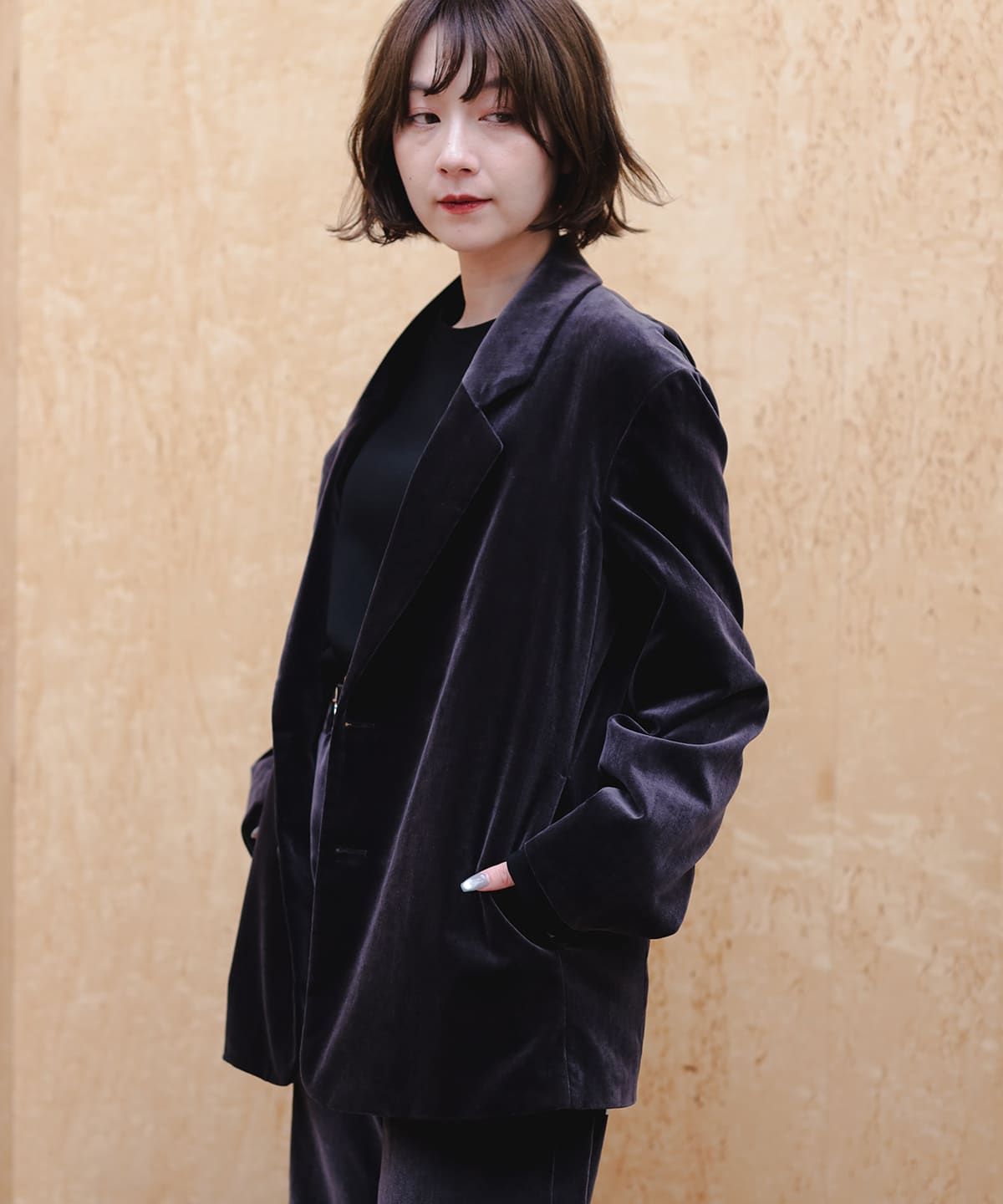 BEAMS　ビームス　GIRMES 高級 ベロア テーラード ジャケット International Gallery BEAMS（インターナショナルギャラリー ビームス