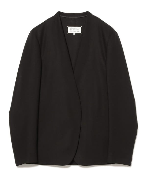 2016 Maison Margiela ⑩リネン麻コーティングジャケット黒46 International Gallery BEAMS（インターナショナルギャラリー ビームス