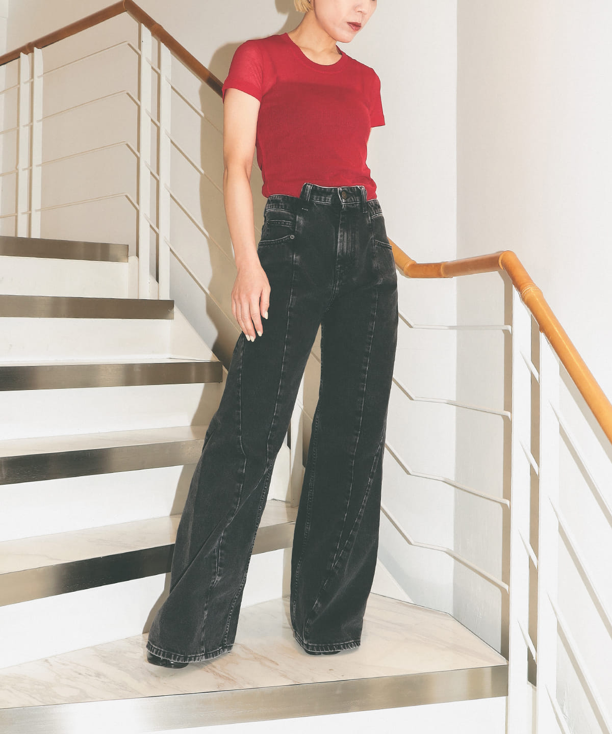 〈WOMEN〉Maison Margiela メゾン マルジェラ / カットアウトウエスト デニムパンツ パンツ WOMEN MID BLACK STONE 40 〈WOMEN〉Maison Margiela メゾン マルジェラ / カットアウトウエスト デニムパンツ パンツ WOMEN MID BLACK STONE 40