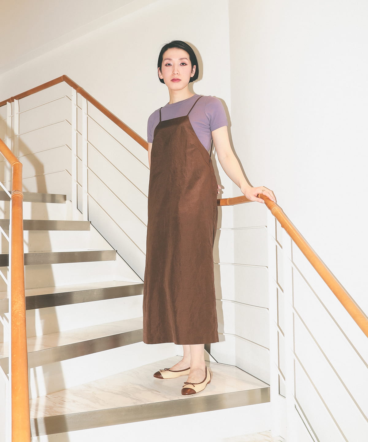 Ernie Palo / シルクリネン キャミソールドレス ワンピース WOMEN BROWN 38 Ernie Palo / シルクリネン キャミソールドレス ワンピース WOMEN BROWN 38