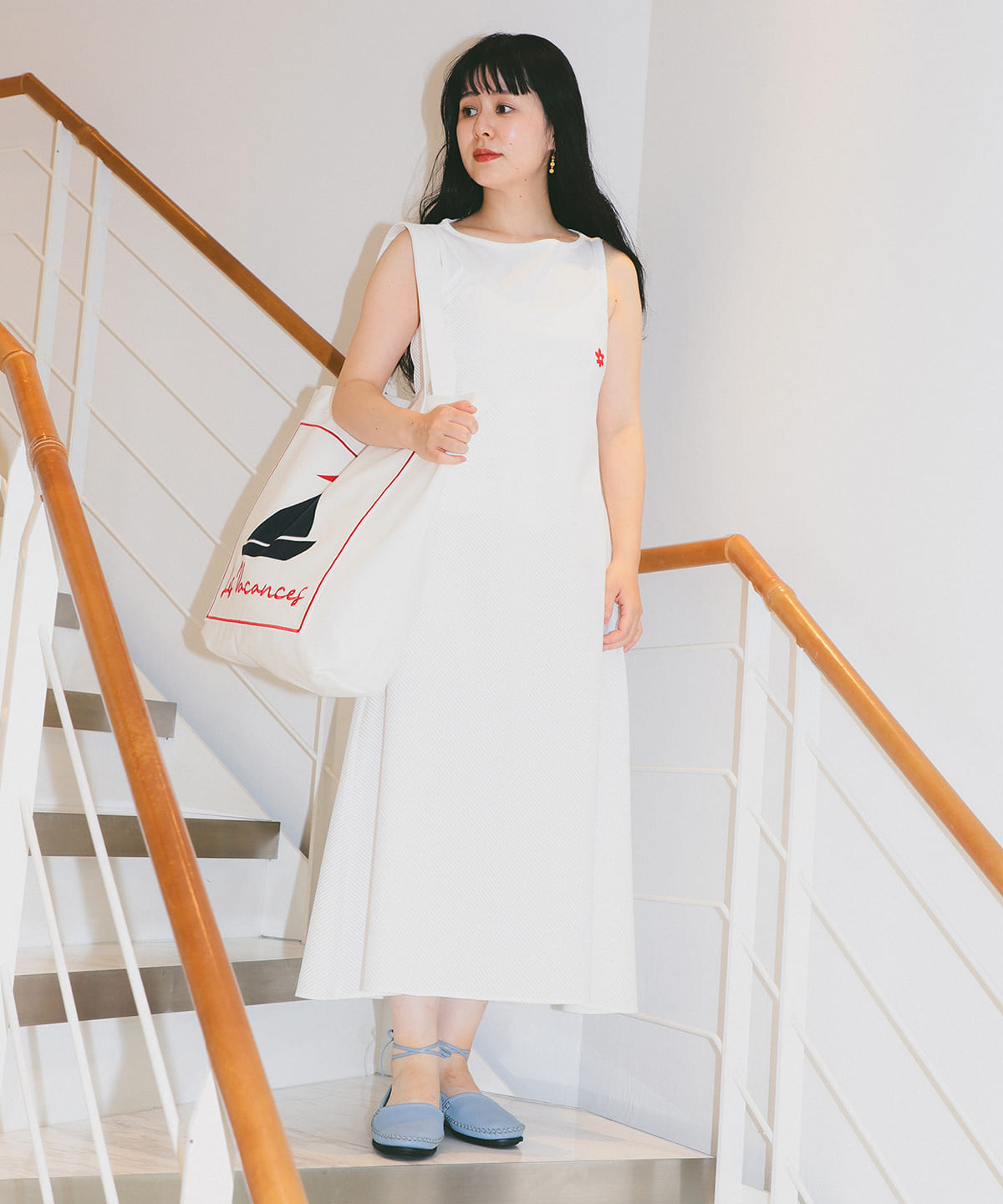【別注】Les vacances d'Irina レ ヴァカンス デイリーナ / ホワイトストライプ スリップ ドレス ワンピース WOMEN WHITE STRIPE ONE SIZE 【別注】Les vacances d'Irina レ ヴァカンス デイリーナ / ホワイトストライプ スリップ ドレス ワンピース WOMEN WHITE STRIPE ONE SIZE