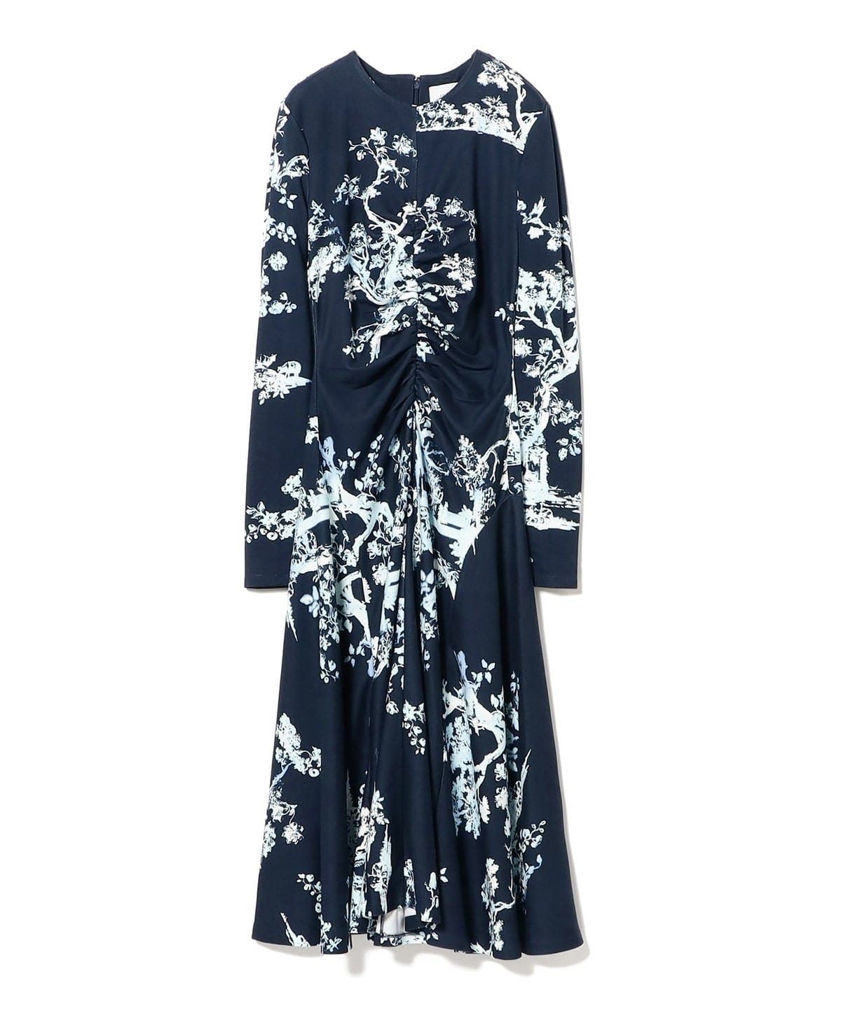 ERDEM アーデム / cyano プリント ギャザードレス ワンピース WOMEN NAVY UK10 ERDEM アーデム / cyano プリント ギャザードレス ワンピース WOMEN NAVY UK10