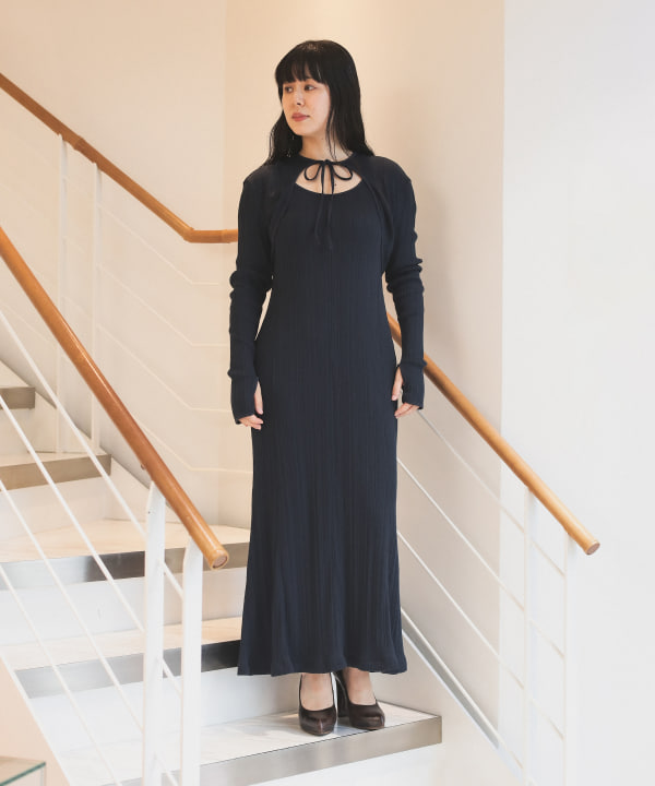 2way✨Mame Kurogouchi ワンピース ランダムリブドレス Mame Kurogouchi】 Random Ribbed Organic Cotton 2way Dress