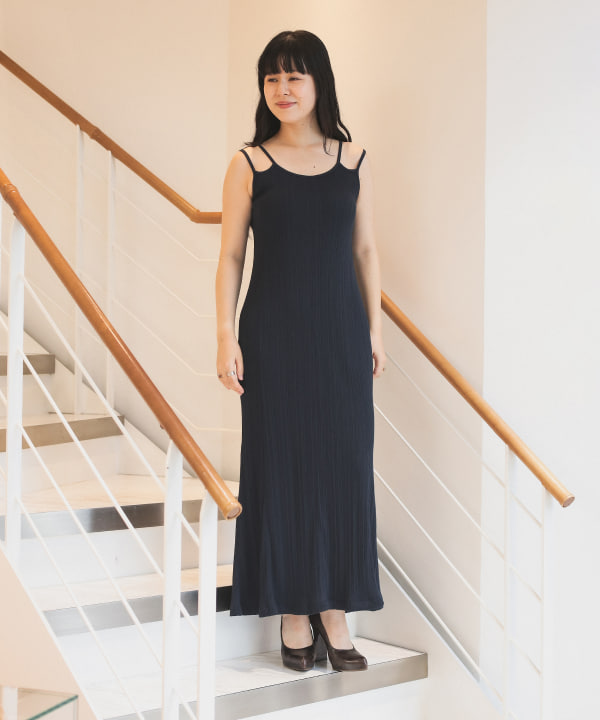 mame kurogouchi ランダムリブ 2way ドレス 上品 大人 International Gallery BEAMS（インターナショナルギャラリー