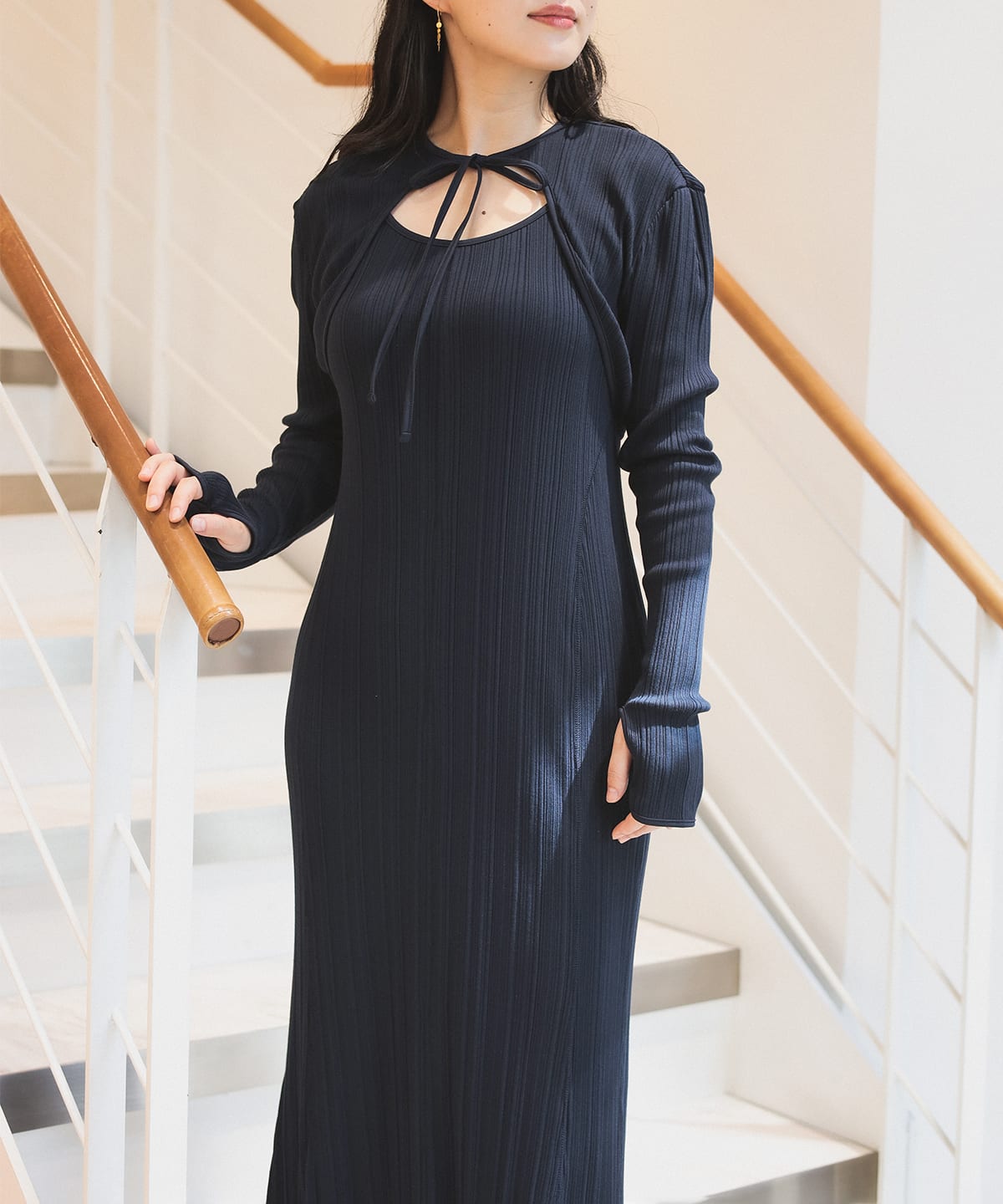 2way✨Mame Kurogouchi ワンピース ランダムリブドレス International Gallery BEAMS（インターナショナルギャラリー