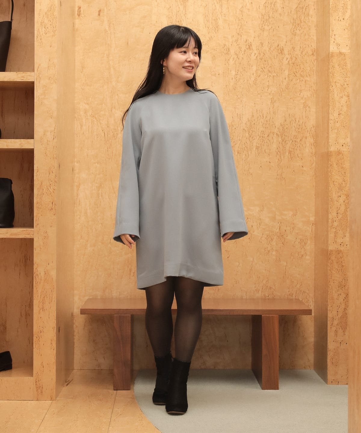 MKDT STUDIO / クレープ ミニドレス ワンピース WOMEN CLOUDY BLUE 36 MKDT STUDIO / クレープ ミニドレス ワンピース WOMEN CLOUDY BLUE 36