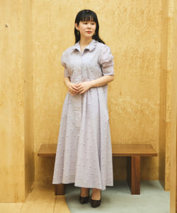 THIERRY COLSON / フラワースタンドカラー ワンピース