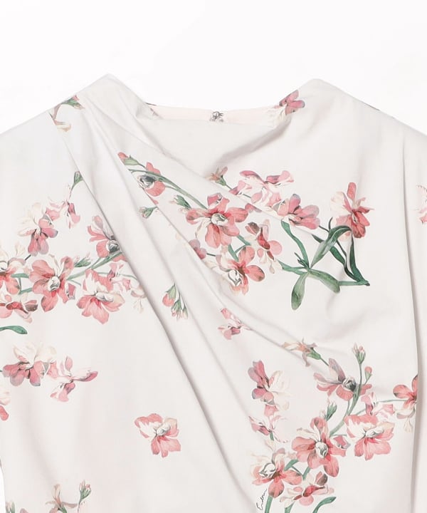 ERDEM / フローラル ドレープ ドレス