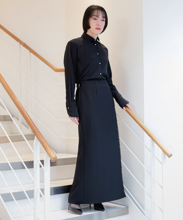 コモリ　ブラックスコティッシュスカート　サイズ① International Gallery BEAMS（インターナショナルギャラリー ビームス