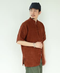 fennica / 奄美大島 テーチ木染め China Jacket チャイナシャツジャケット