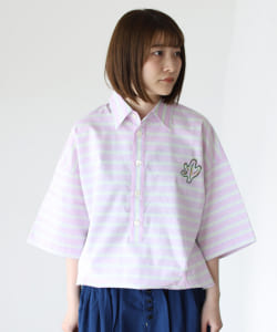 ＜WOMEN＞les Briqu’a* braque × fennica / 別注 ドローコードヘム ハンド刺繍 シャツ