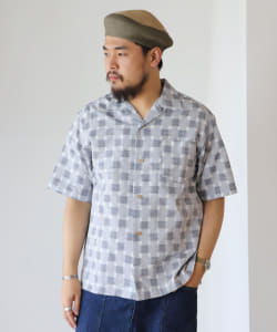 ＜MEN＞オカモト商店 × fennica / 久留米絣 アロハシャツ