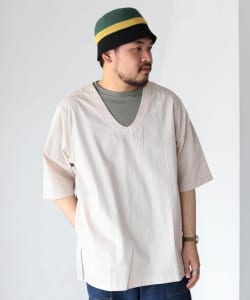 ts(s) / 半袖 サイドポケット Vネック プルオーバーシャツ