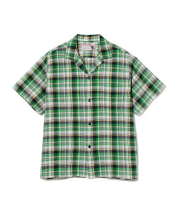 SUGAR CANE / マドラスチェック オープンカラー半袖シャツ