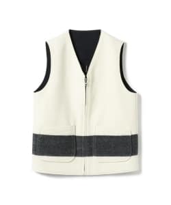 ＜MEN＞ BUZZ RICKSON'S / U.S.NAVY ホワイトブランケット ジップアップベスト リバーシブル
