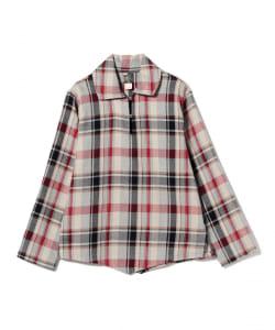 SUGAR CANE / FICTION ROMANCE TOP GRAY CHECK PULLOVER SHIRT