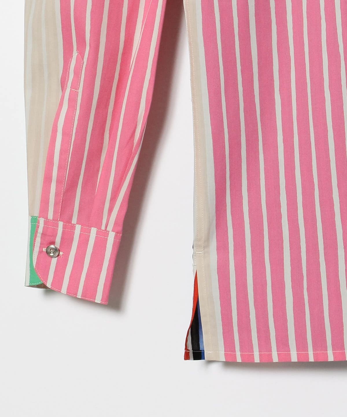 marimekko ヨカポイカ シャツ 長袖 ストライプ ピンク Sサイズ