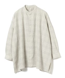 ＜WOMEN＞SETTO / WCL FARMS ウール×コットン×リネン スタンドカラー ワイドシャツ