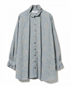 ＜WOMEN＞dahl'ia / ボタニカルプリント ロングスリーブ フリルシャツ