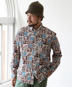 ＜MEN＞Gitman Vintage / Botanical Block Print 長袖シャツ