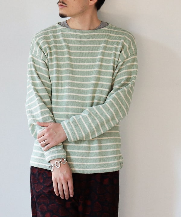 fennica（フェニカ）Whaler Knits / STRIPE BOAT NECK PULLOVER