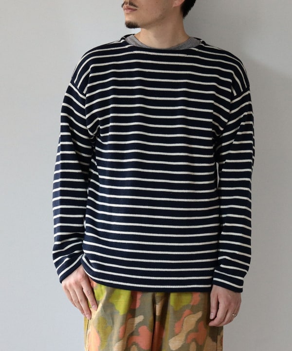 fennica（フェニカ）Whaler Knits / STRIPE BOAT NECK PULLOVER